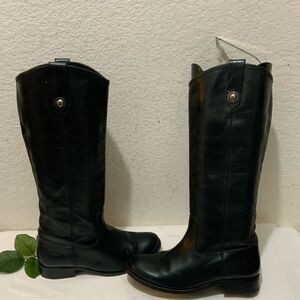 Frye Melissa Button Tall Leather Riding Boots Equestrian Boot Womens 6 Black